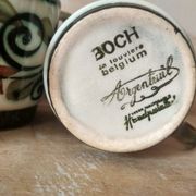 Set of 4 tea or coffee cups, Boch ceramic, Argenteuil series from the 60s