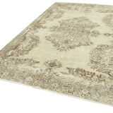 Handwoven antique anatolian beige carpet 192 cm x 274 cm