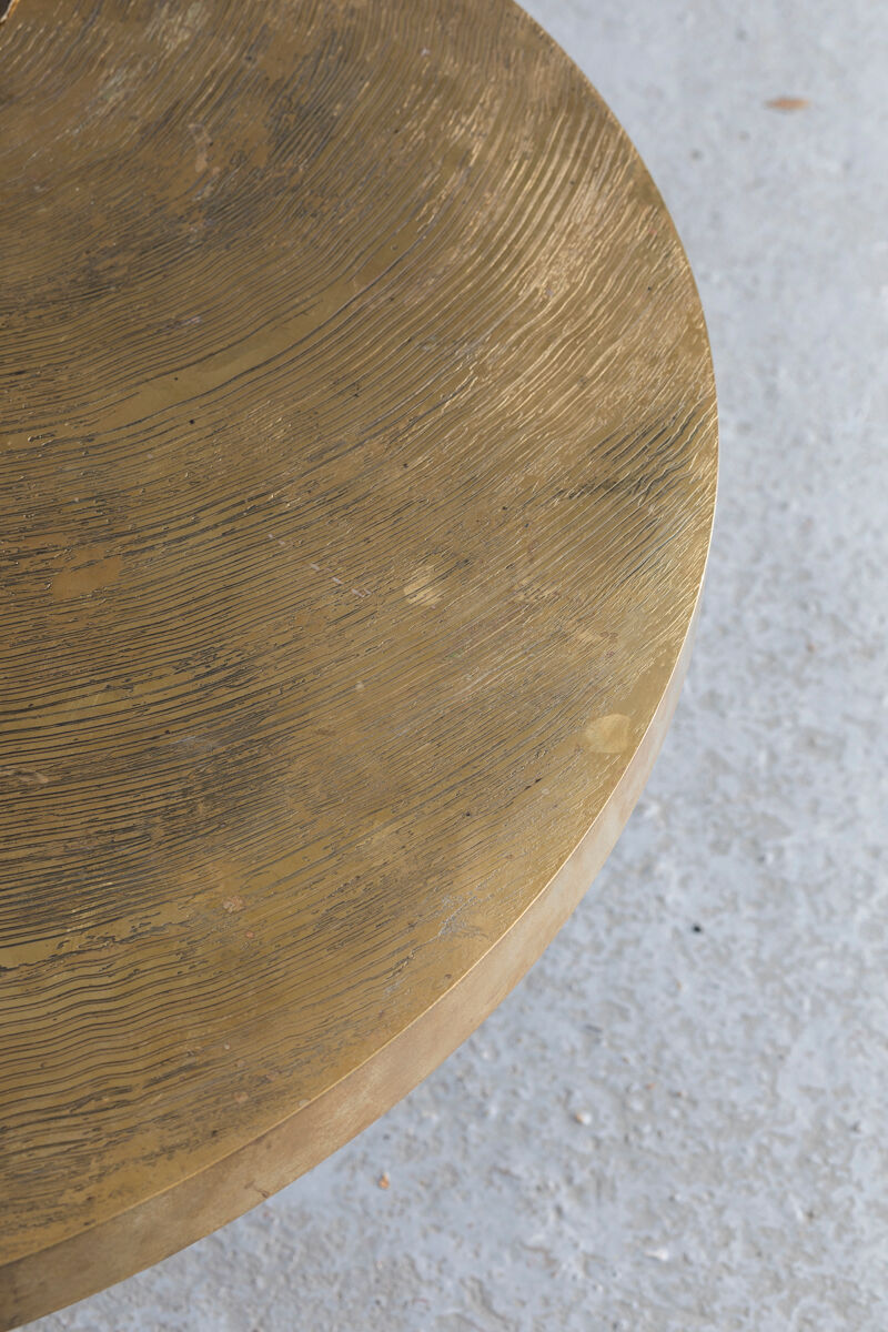 Coffee table in etched brass by Christian Krekels, Belgium, 1990