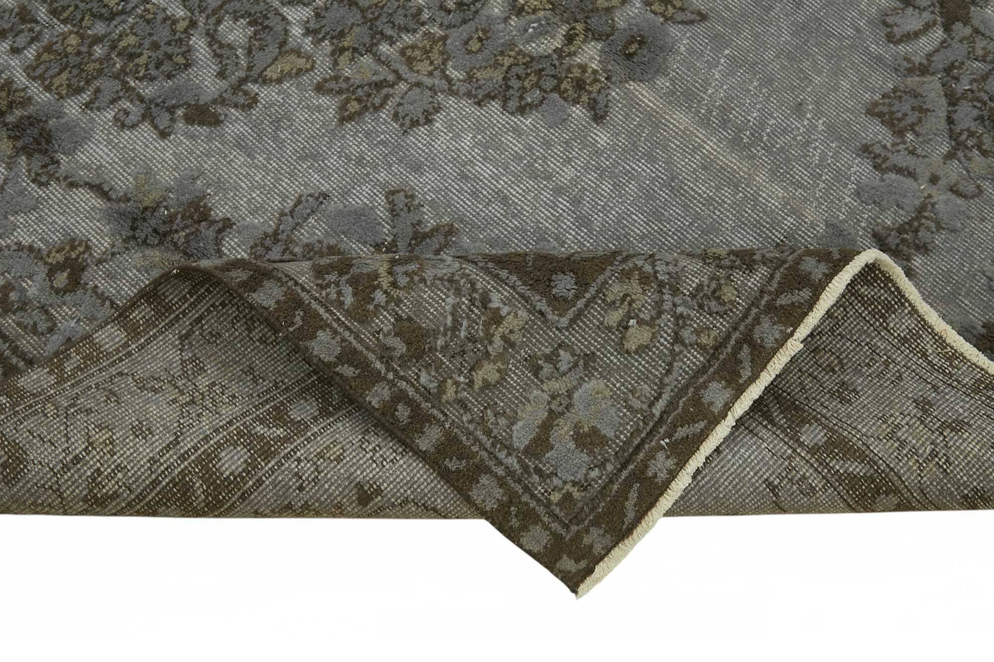 Overdyed Wool Vintage Handmade Carved Rug 172 cm x 287 cm