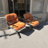 Knoll edition Pollock leather cognac chair