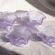 Set of 4 purple moulded glass ice cream bowls.