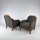 Set of 2 Art Deco Club Chairs, France, 1930s