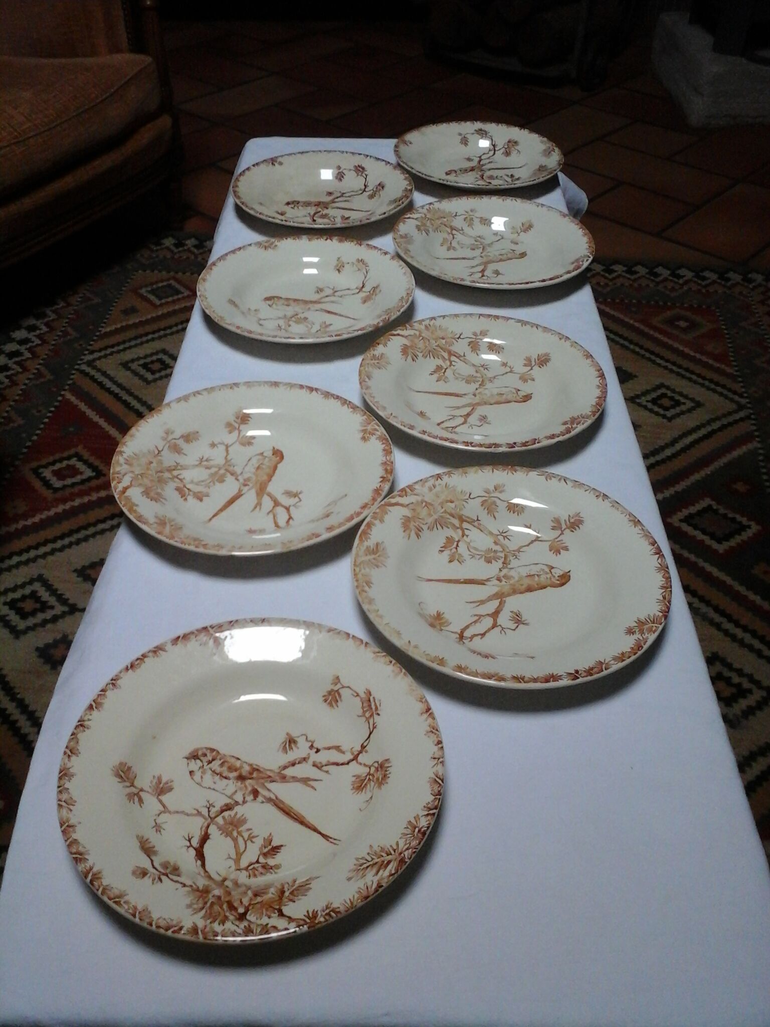 Set of 8 old soup dishes, Provençal / Gien