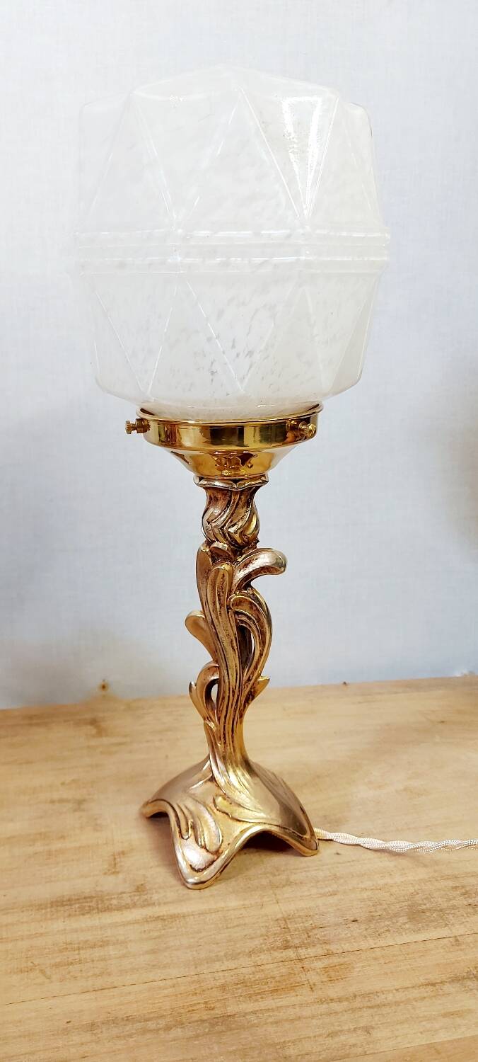 Art Deco glass lamp from Clichy
