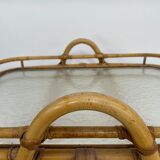 Table d’appoint en rotin vintage en bambou rotin