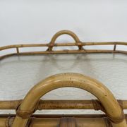 Vintage rattan table side table bamboo rattan 60's