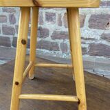 Tabouret vintage en pin type montagne Deco chalet
