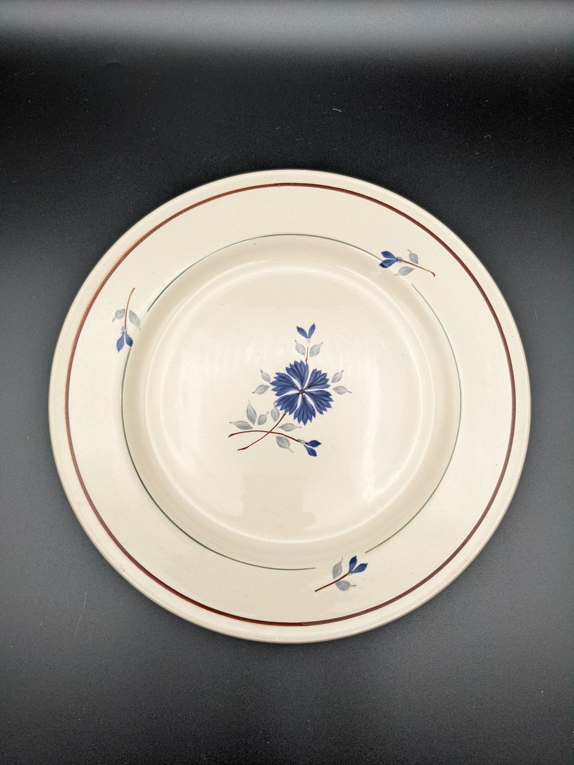 lot 6 flat plates Saint Amand model Prisca flowers