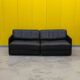 De Sede DS-76 Modular 2-Seater Sofa / Sofa Bed – Black Leather (1970s)