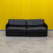 De Sede DS-76 Modular 2-Seater Sofa / Sofa Bed – Black Leather (1970s)