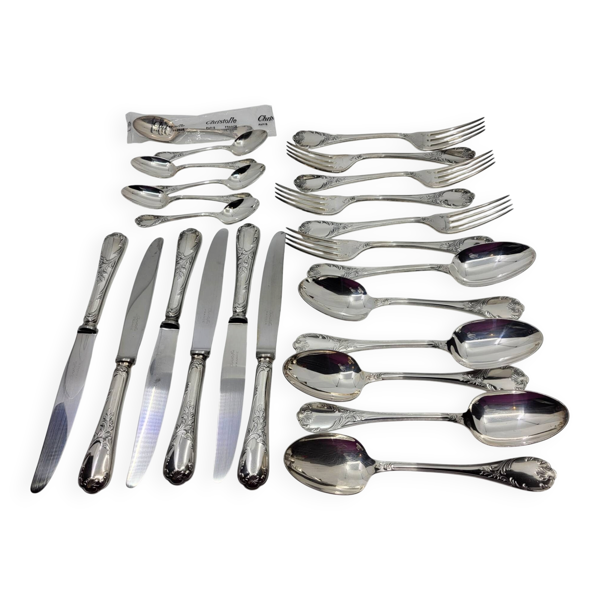 Christofle silverware model Marly (set of 24) France