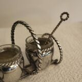 Silver-plated metal salt and pepper shakers