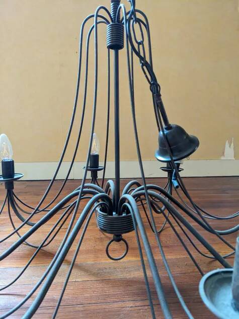 Lustre with 8 wrought iron branches