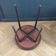 Vintage brown faux leather stool