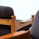 Set of two pine lounge chairs
