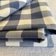 New fringed XL Vichy canvas tablecloth with 14 napkins, width 210cm.