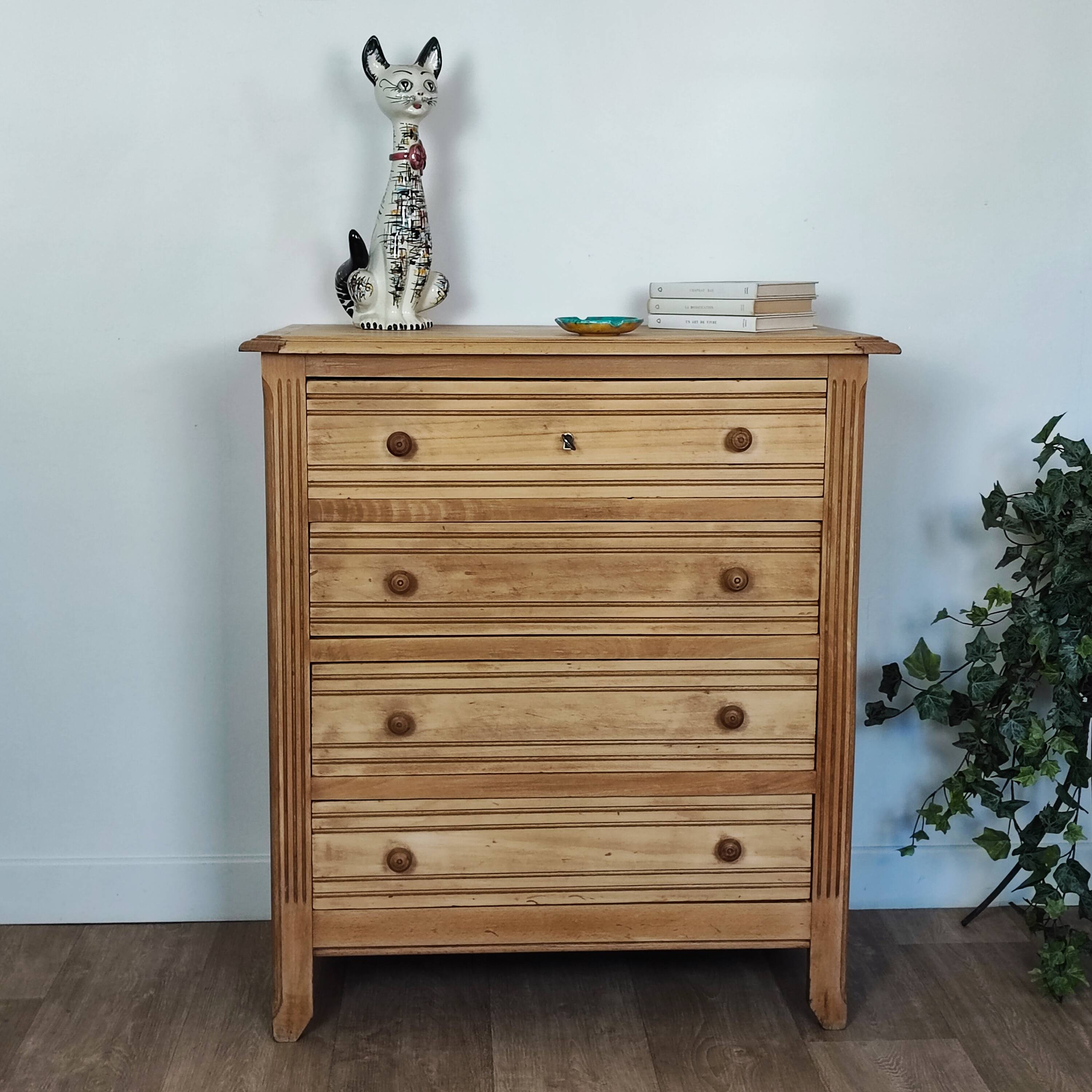 Commode Art Déco bois brut