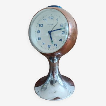 Bayard Eyes Ball Vintage chrome alarm clock, tulip base. Works.