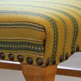 Vintage 1960s brutalist Danish modern oak dining chairs in the style of Henning Kjærnulf