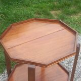 Art Deco folding side table in mahogany with double top marquetry.