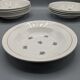 12 assiettes creuses, décor floral et liseré doré - ∅ : 23cm