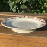 Old earthenware mounted plate, hbcm huguette service
