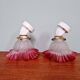 Pair of porcelain and scalloped glass wall sconces, 1920s-30s