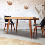 Scandinavian oak compass table