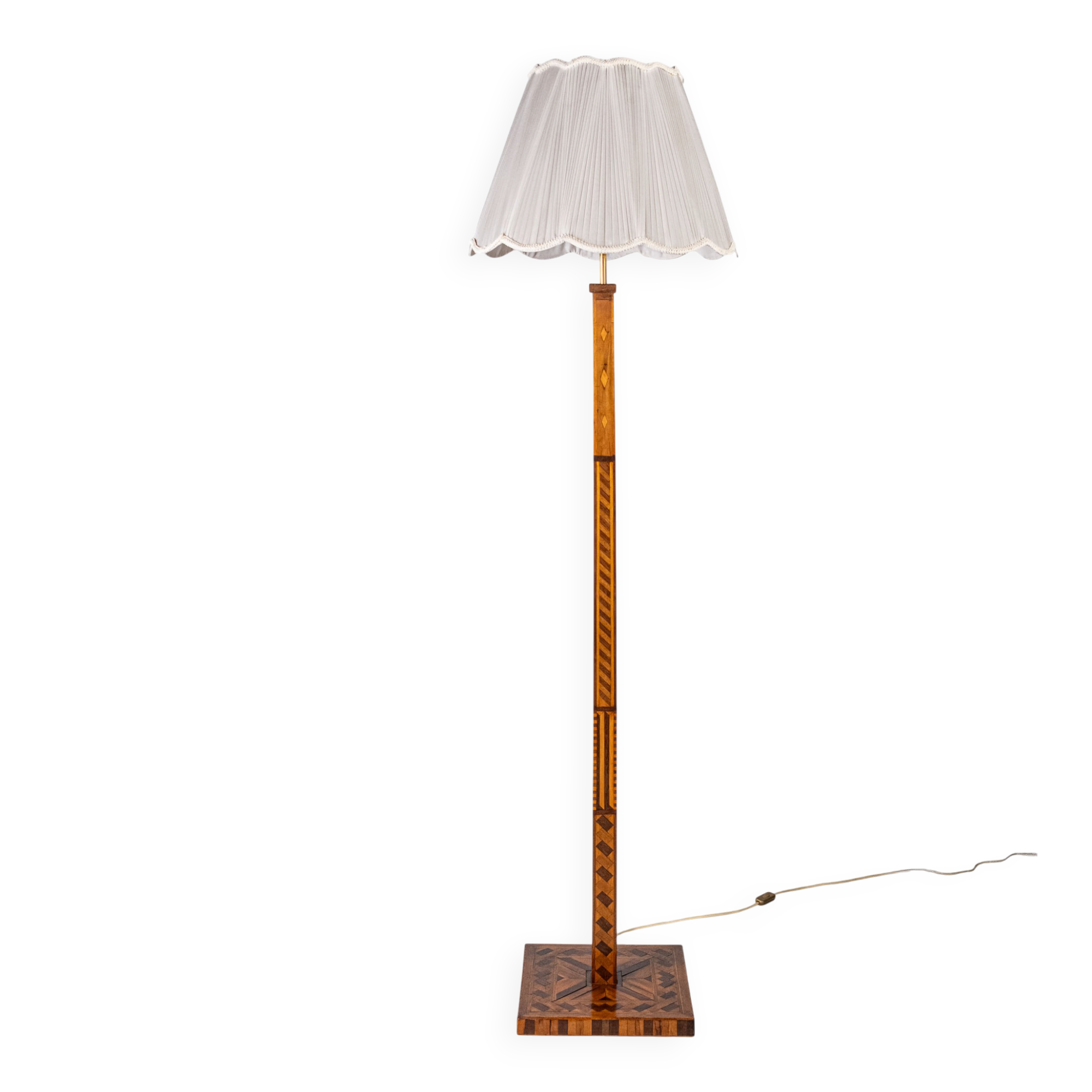Lampadaire Art Deco en marqueterie, France, 1930s