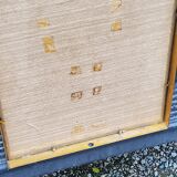 Mirror of the 70s in gilded metal, 60x35 cm