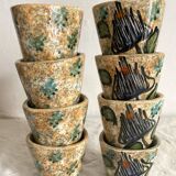 Espresso coffee cups with hand-painted decor, 1960s