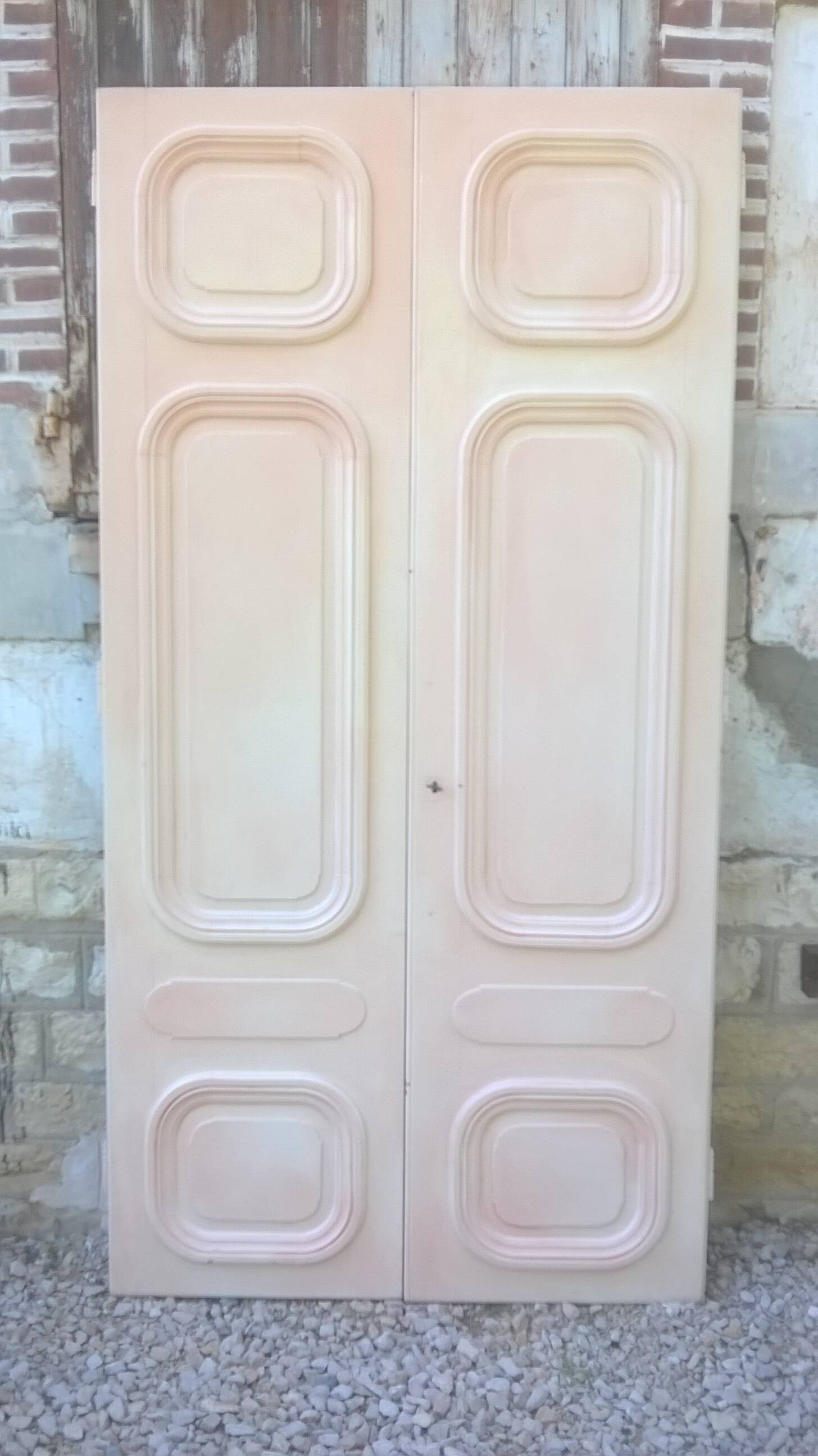 Set of large double doors for old molded cupboards