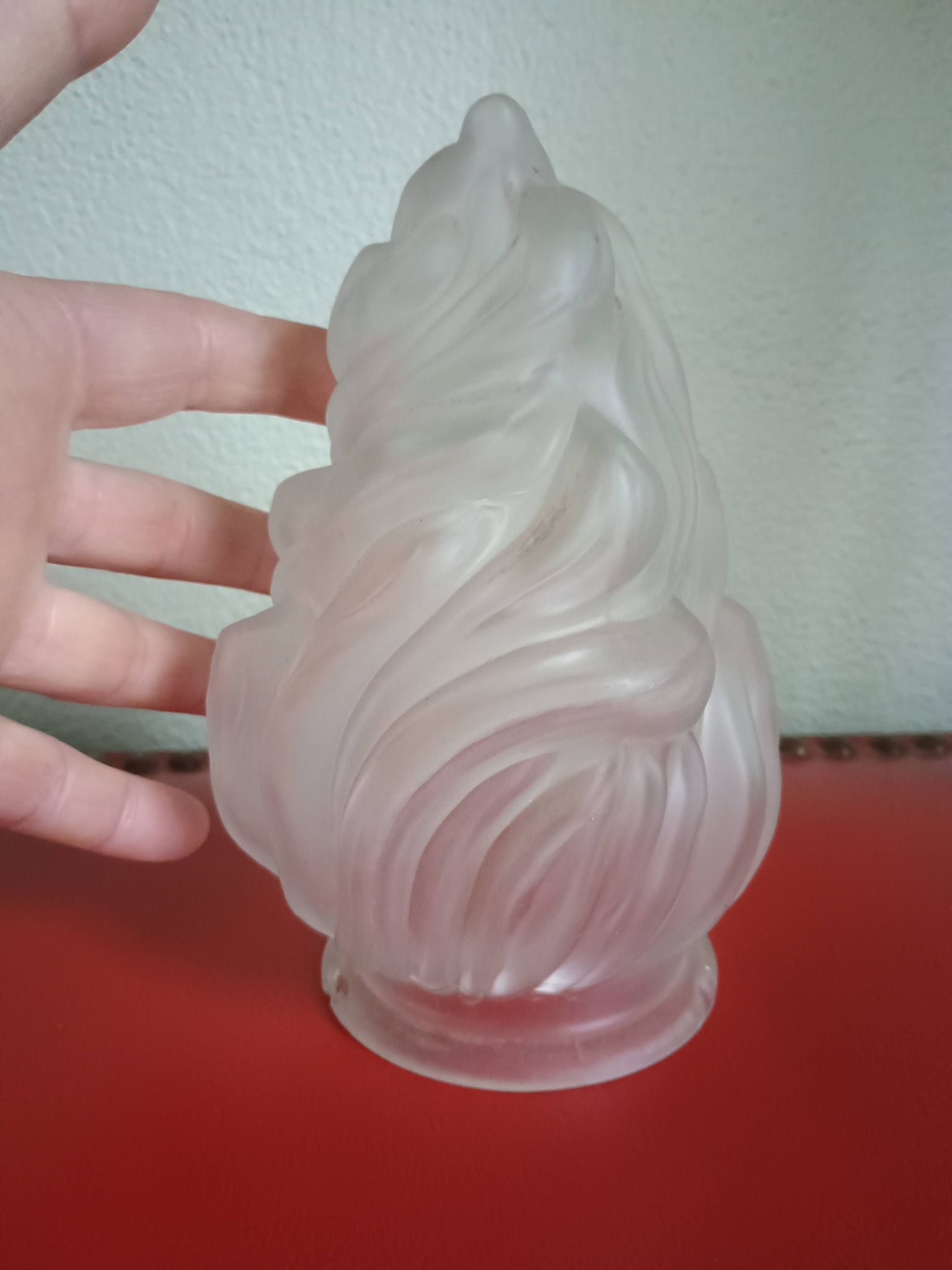 Old flame tulip frosted glass - Torch 17cm