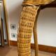 Rattan console desk with curved legs, 1970s