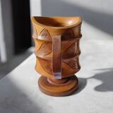 Solid wood vase pot
