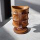 Solid wood vase pot