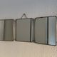 Vintage 1950s triptych mirror barber hairdresser brick - 27 x 67 cm