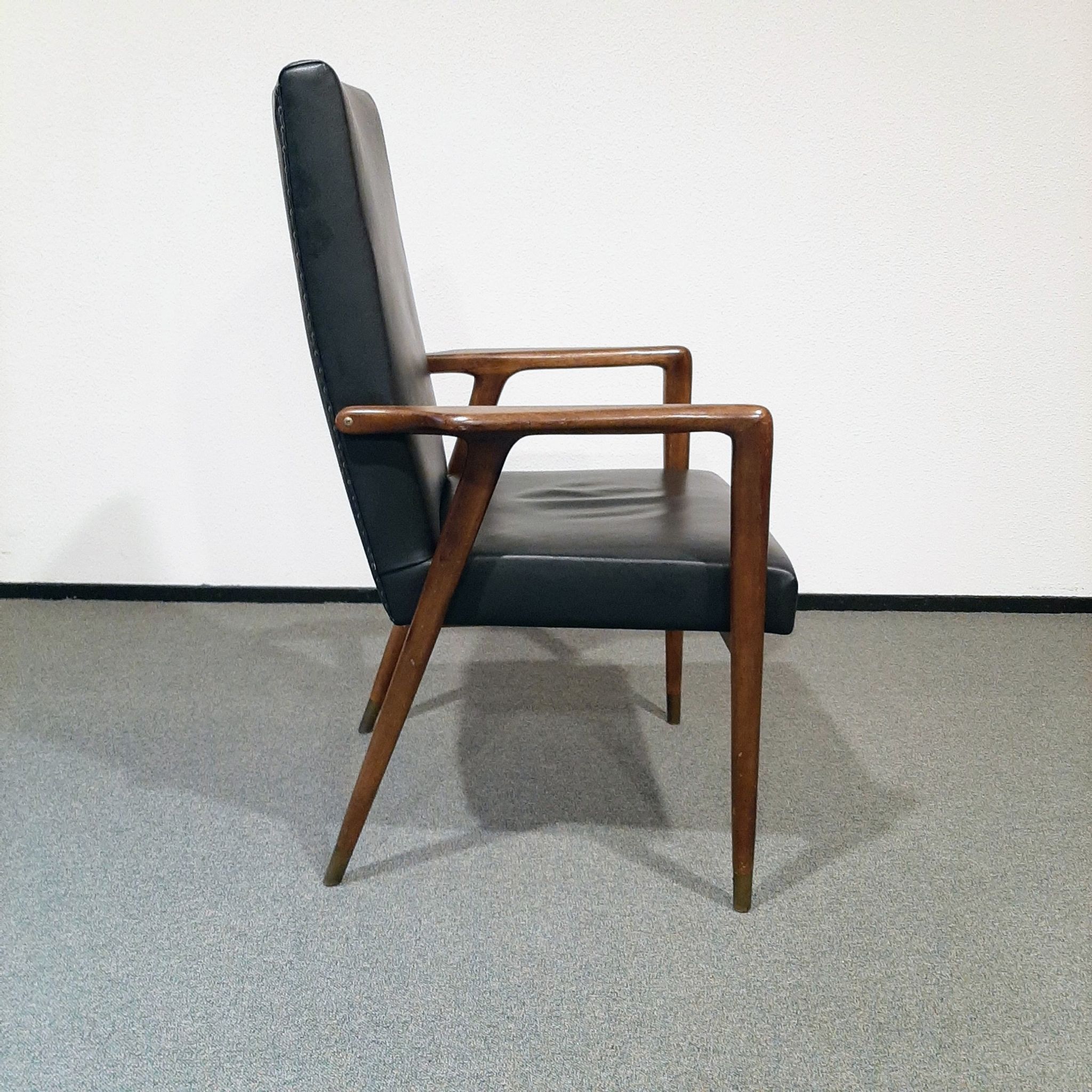 Vintage teak armchair by Josef Hillerband for Wilkhahn 1960s