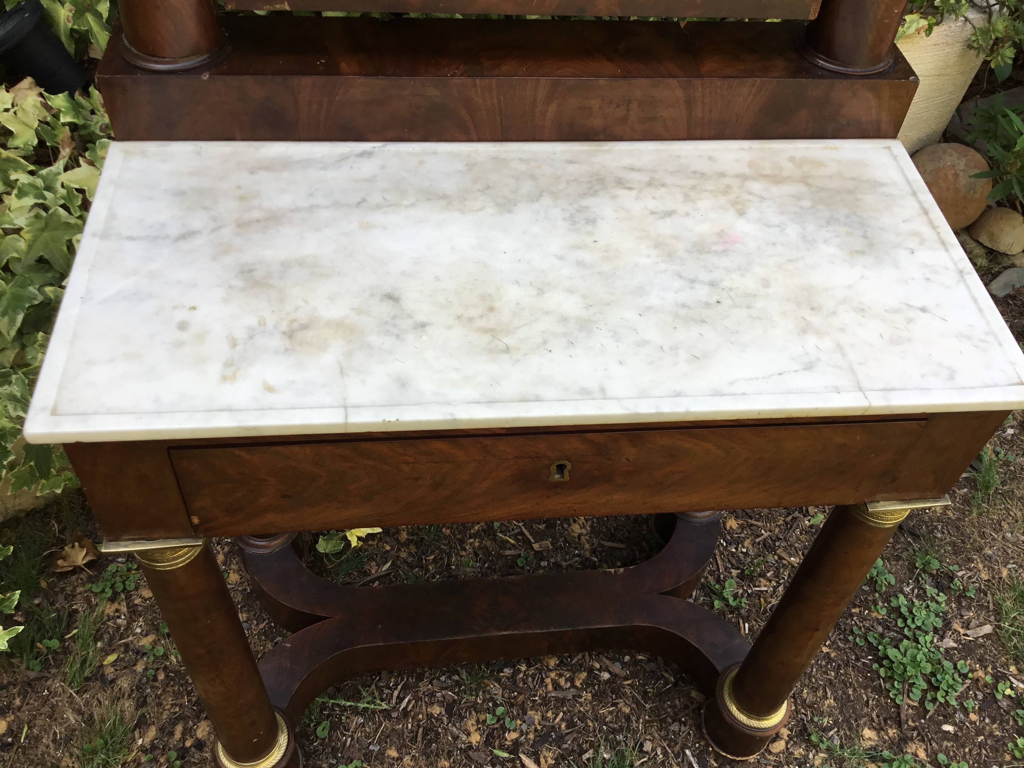 Beautiful period dressing table empire.ornamentation of gilded bronzes