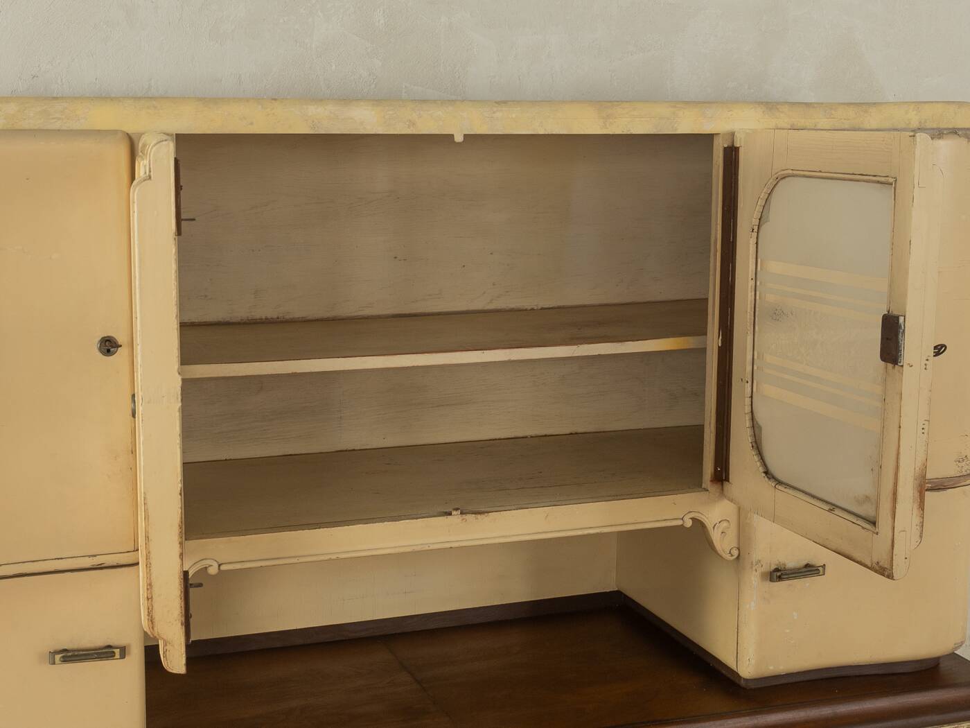 Art Deco kitchen cabinet, 1920s, two-piece