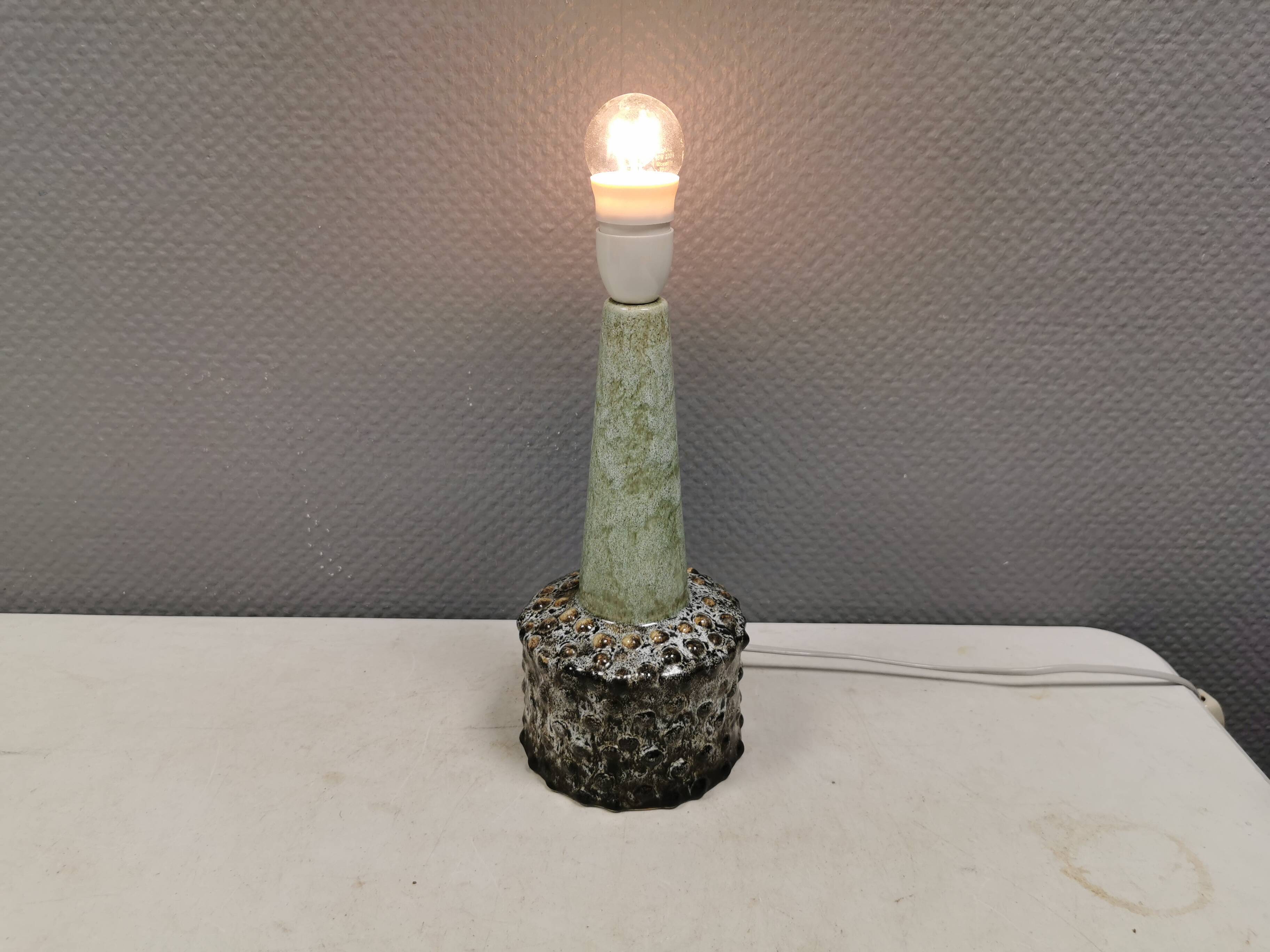 Danish table lamp in ceramic with a beautiful mint green glaze.