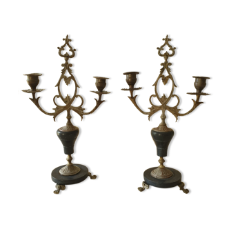 Pair of old candlesticks