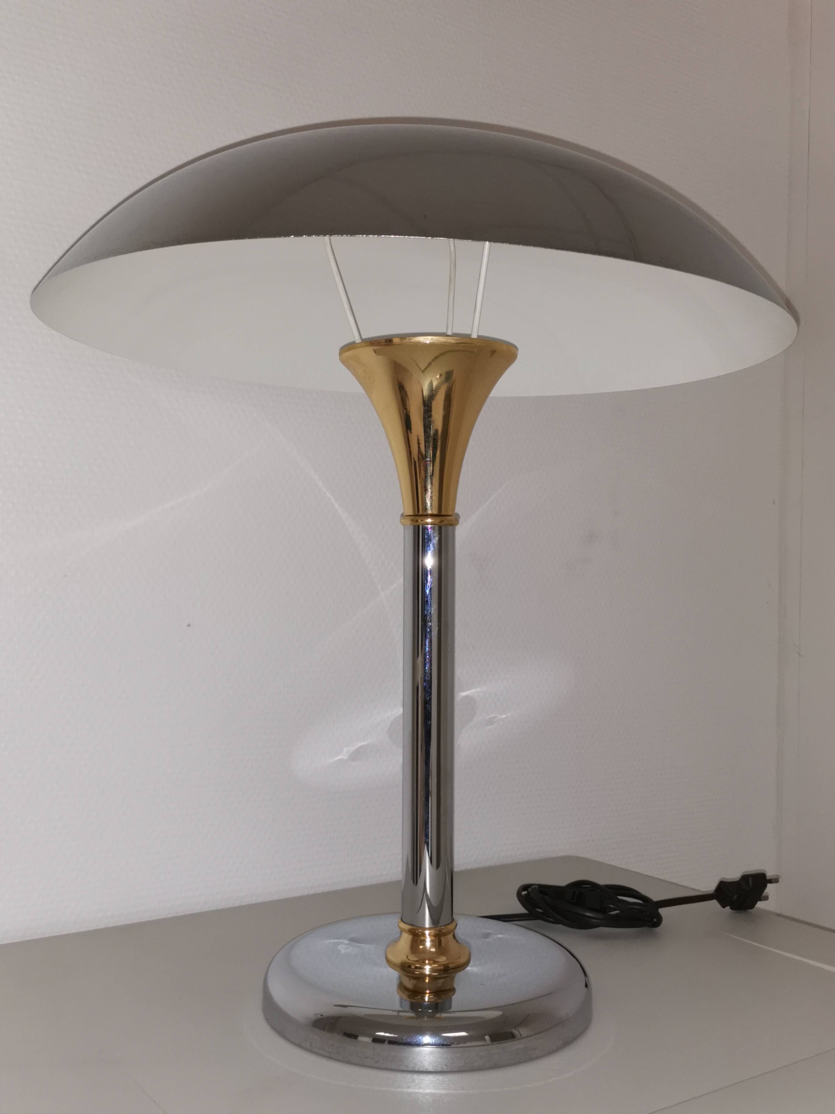 Swann Design Chrome Desk Lamp Vintage Mushroom Liner Lighting