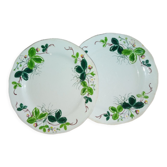 Assiettes fraise commande George Sand Creil & Montereau