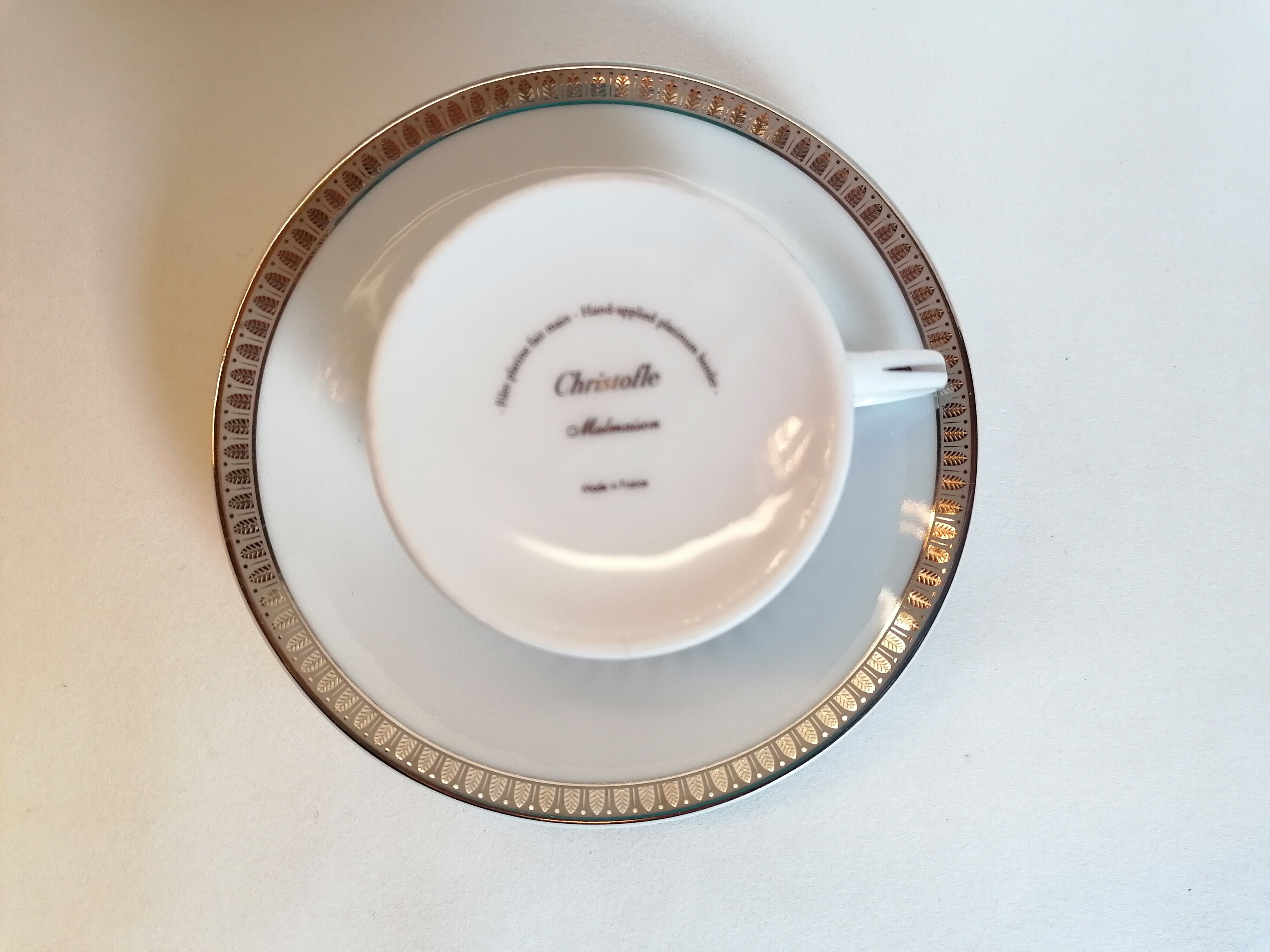 Two teacups and saucers Christofle Malmaison