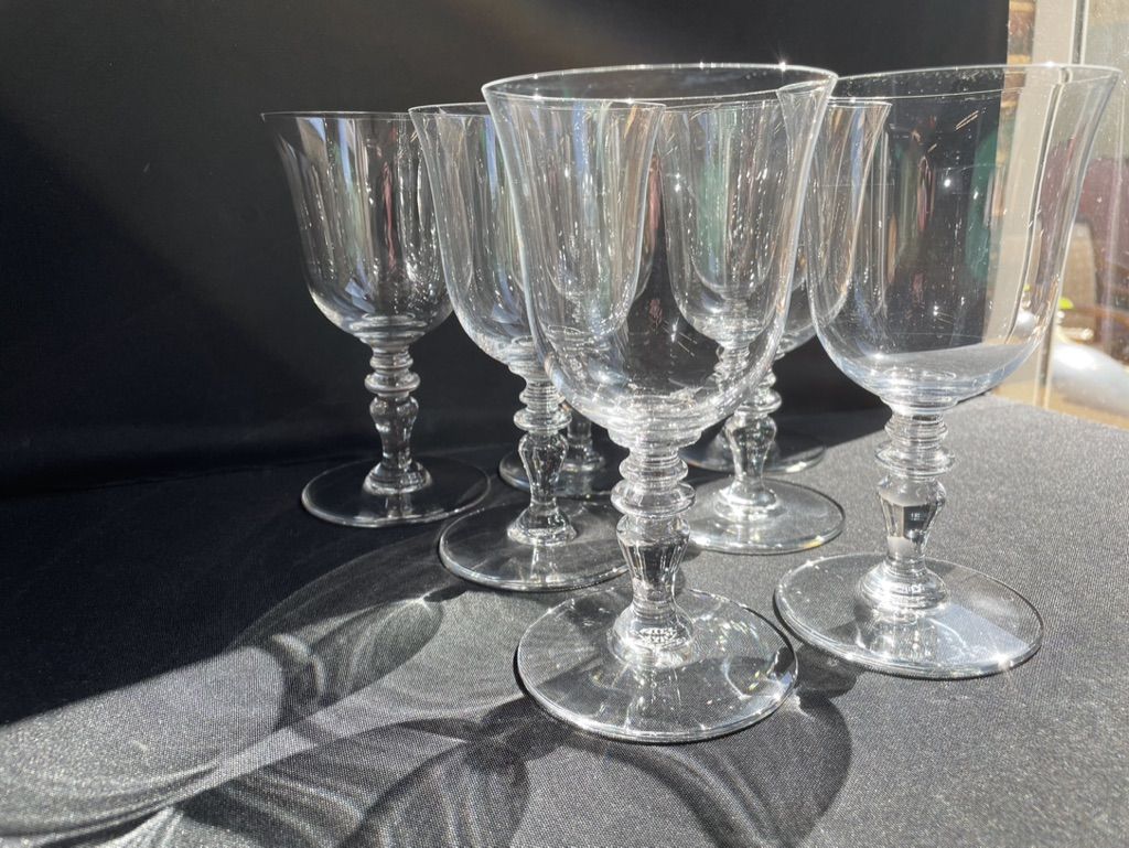 Baccarat – glasses size n°2 - art nouveau - blown plain crystal - service vence