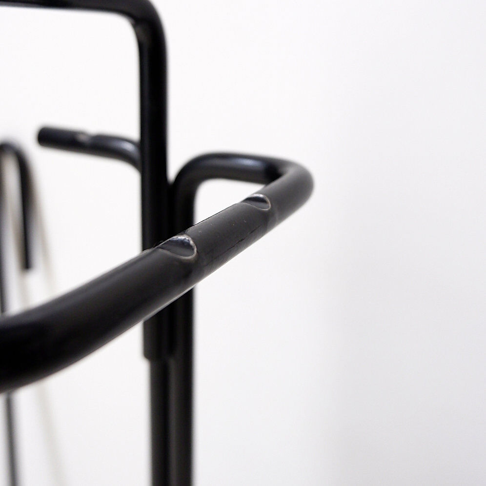 Ensemble d'accessoires de cheminée minimaliste en métal noir 'Mace-Line' par Ann Maes - 1970s