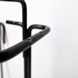 Ensemble d'accessoires de cheminée minimaliste en métal noir 'Mace-Line' par Ann Maes - 1970s