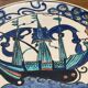 Iznik dish caravel decoration mid-20th century CB marking